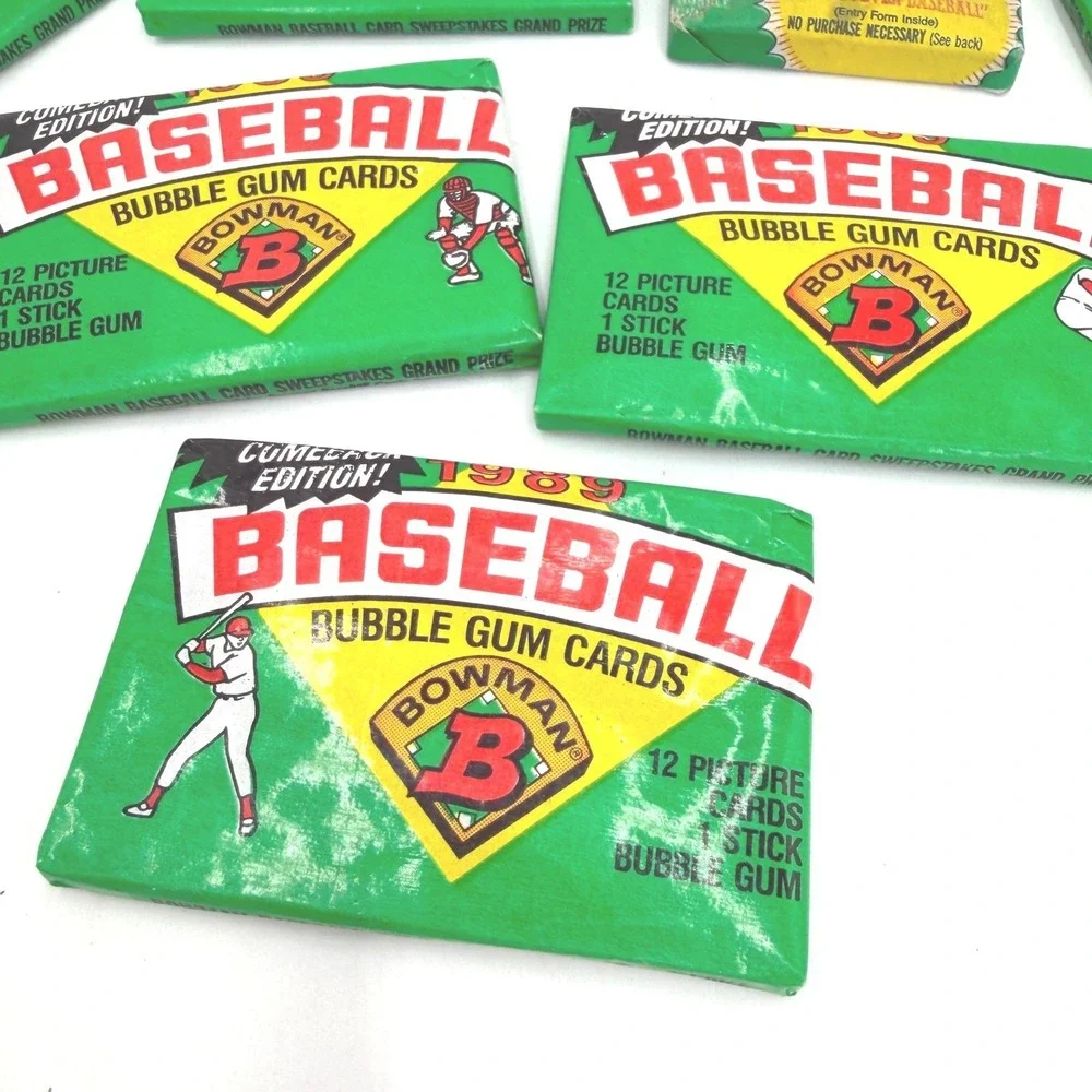 Vintage‎ 1989 Bowman 1987 Topps Baseball Cards 7 Sealed Wax Bubble Gum MLB Lot 2